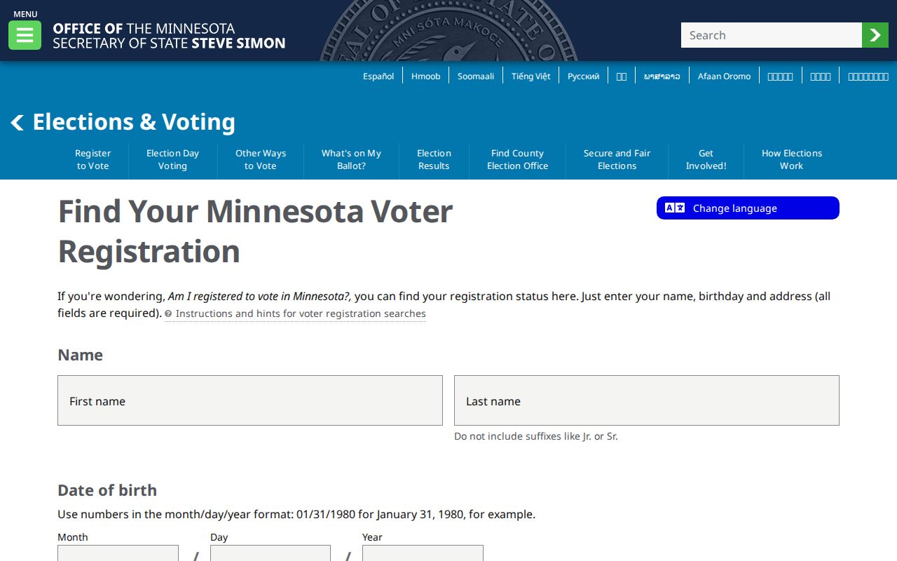 Blaine residents directory Minnesota MNVotes registration lookup